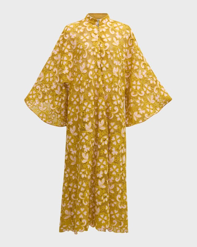 Floral Crochet Maxi Caftan