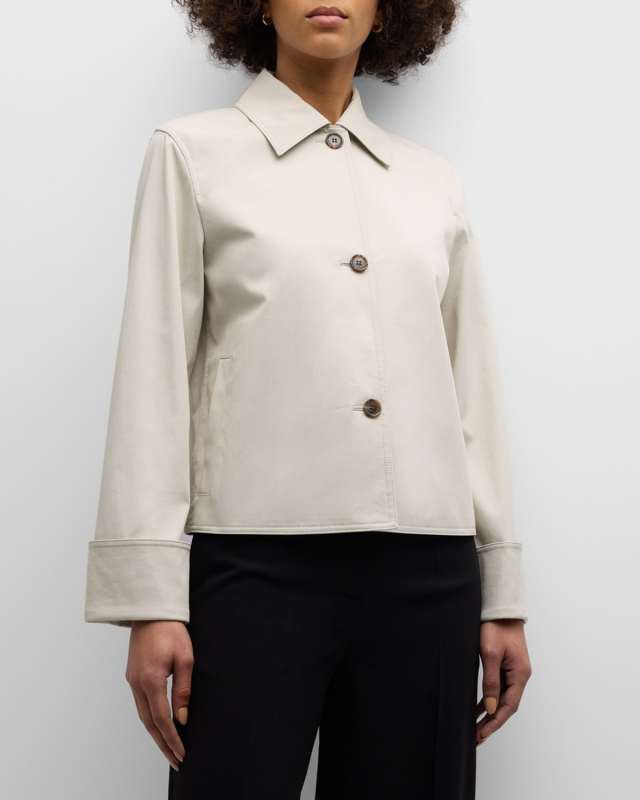 Cropped Wide-Cuff Trench Jacket