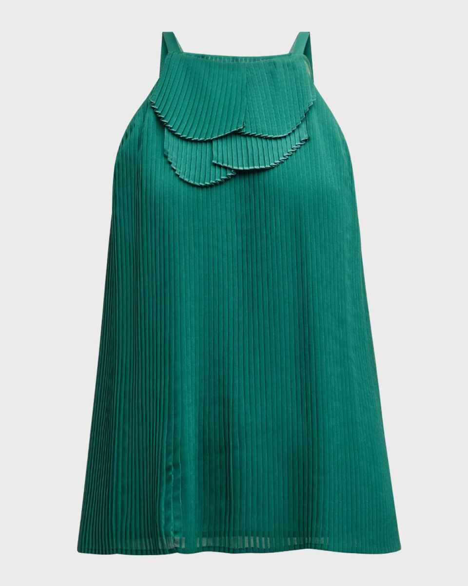 Pleated Halter Blouse