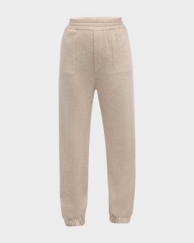 2-Ply Cashmere Pull-On Joggers With Elastic Cuffs
