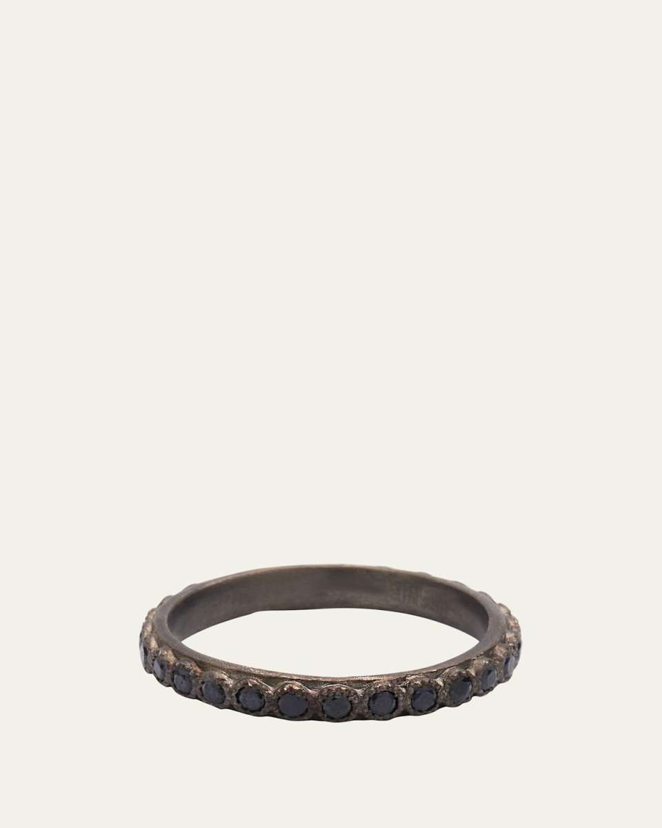 Old World Black Sapphire Stack Ring, Size