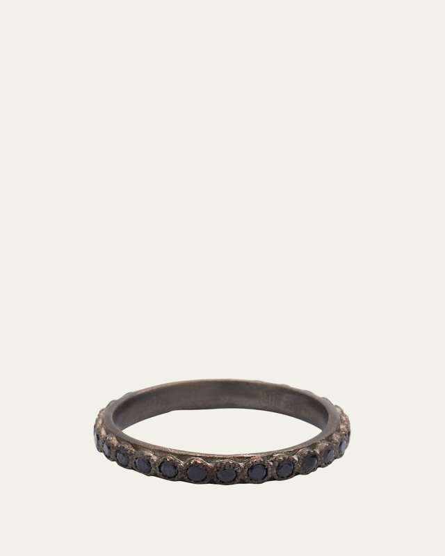 Old World Black Sapphire Stack Ring, Size