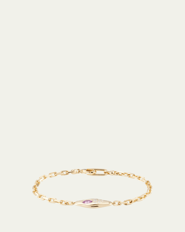 18K Yellow Gold Sapphire And Diamond Mini Vessel Bracelet