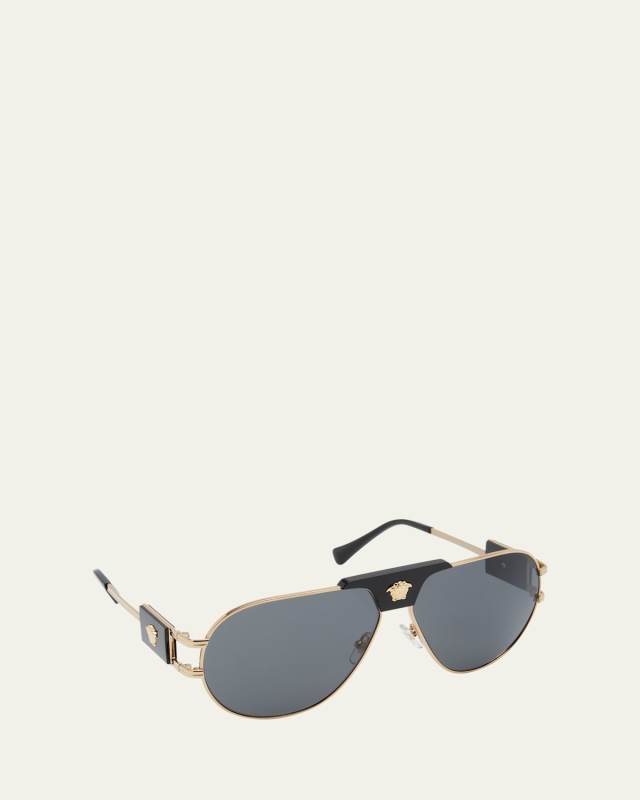 Medusa Steel & Acetate Aviator Sunglasses