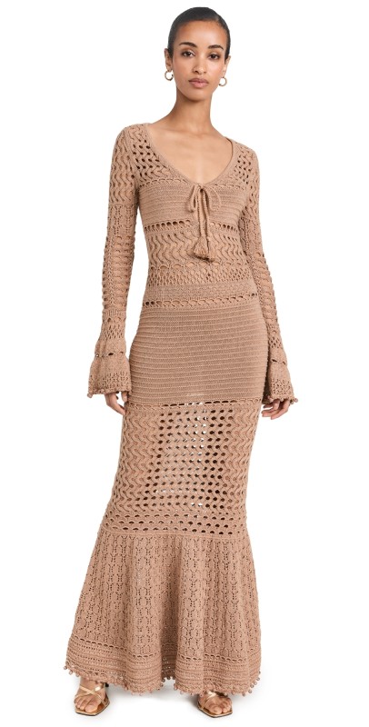 Retrofête Sereno Dress Metallic Nude Bronze