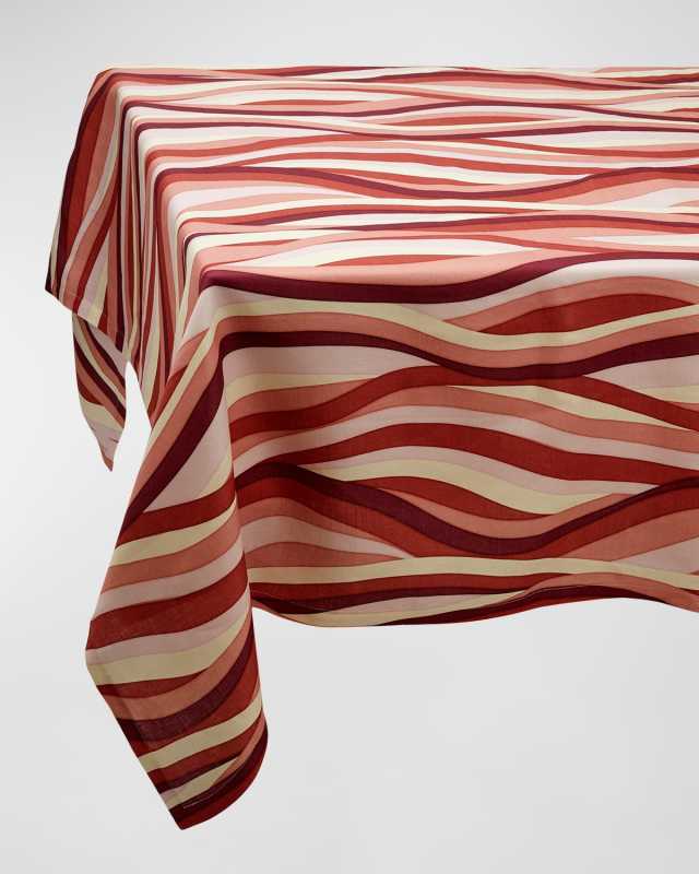 Landscape Pink Linen Sateen Tablecloth, 70" x 90"