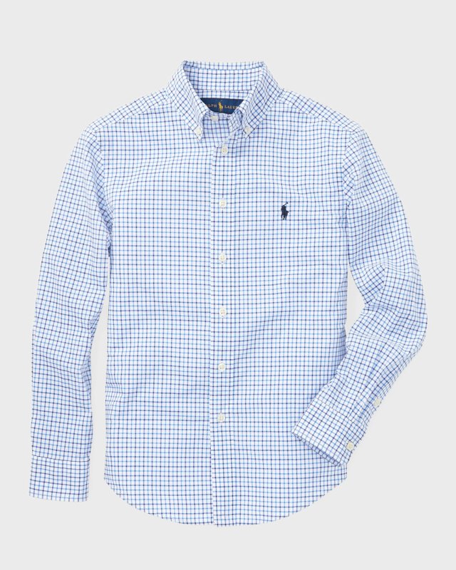 Poplin Woven Tattersall Sport Shirt, Size S-XL