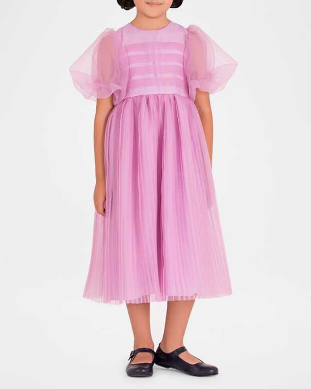 Girl's Flowy A-Line Organza Dress, Size 3T-12