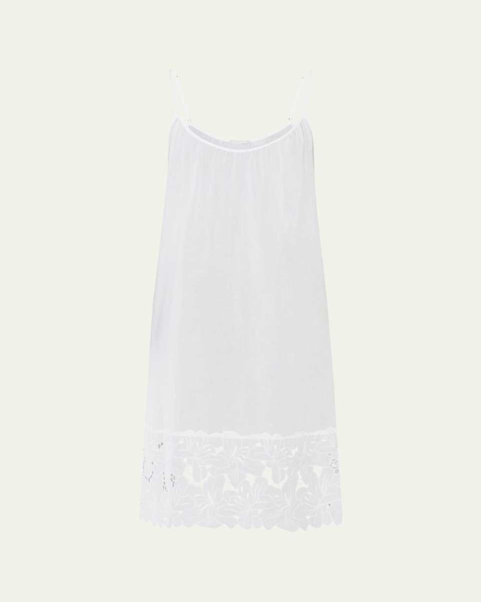 Clara Floral-Embroidered Cotton Chemise