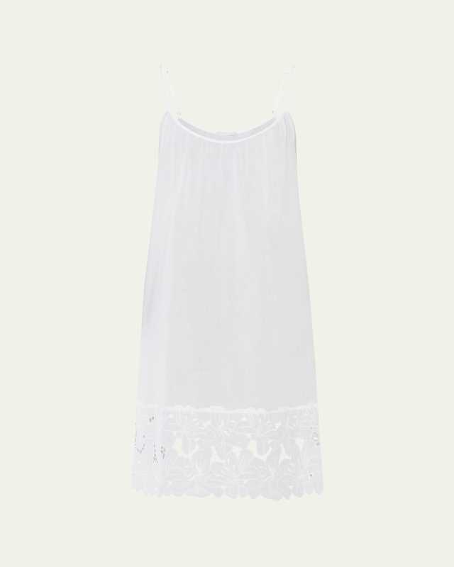 Clara Floral-Embroidered Cotton Chemise