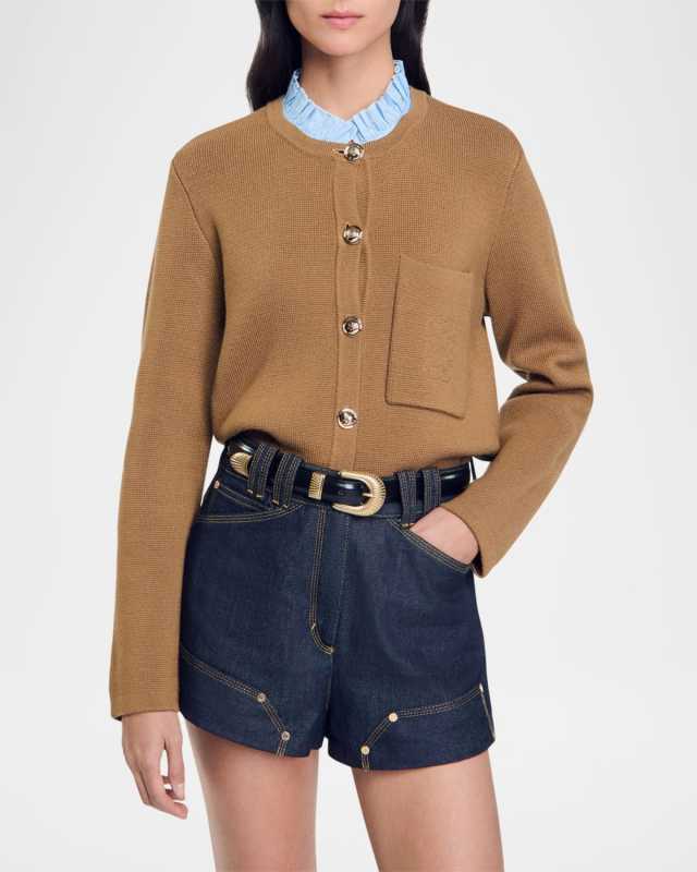 Meunier Ruffled Neck Cardigan