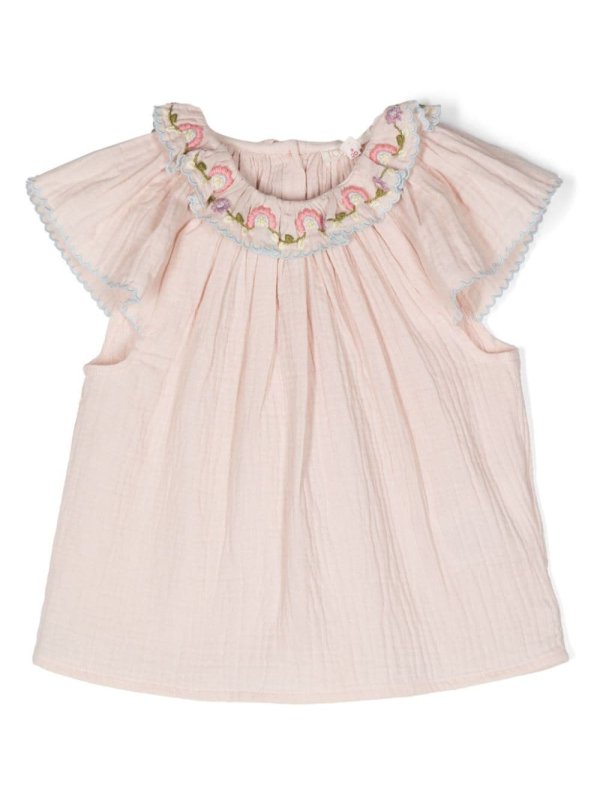 Antoinette floral-embroidered blouse
