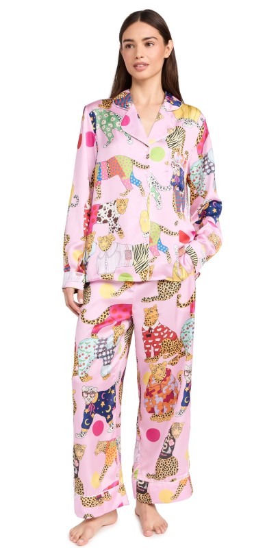 Karen Mabon Leopards Can't Change Their Spots Long Sleeve PJ Set Pink
