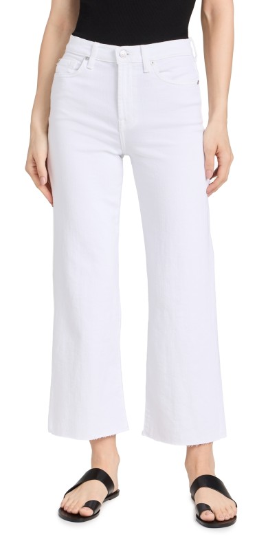 7 For All Mankind Cropped Alexa Jeans With Cut Hem White W/Cut Hem