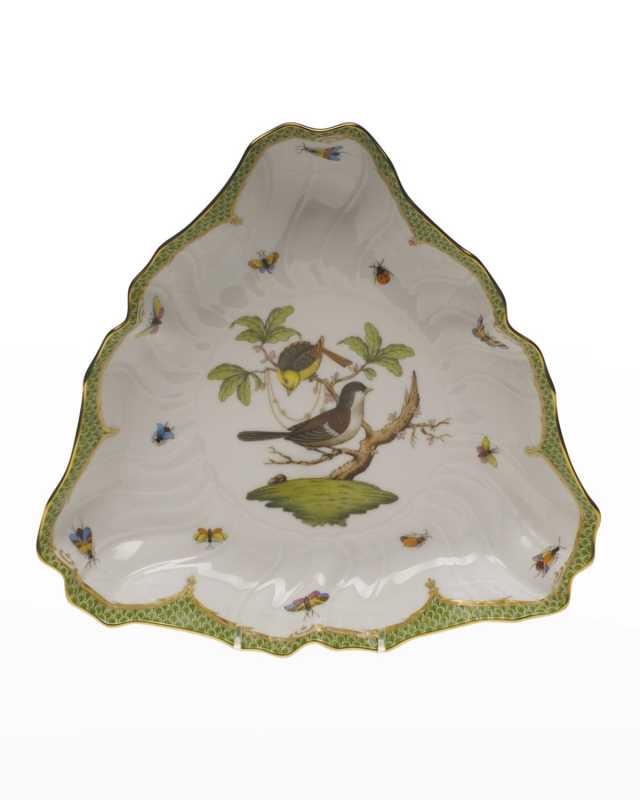 Rothschild Bird Green Triangle Dish