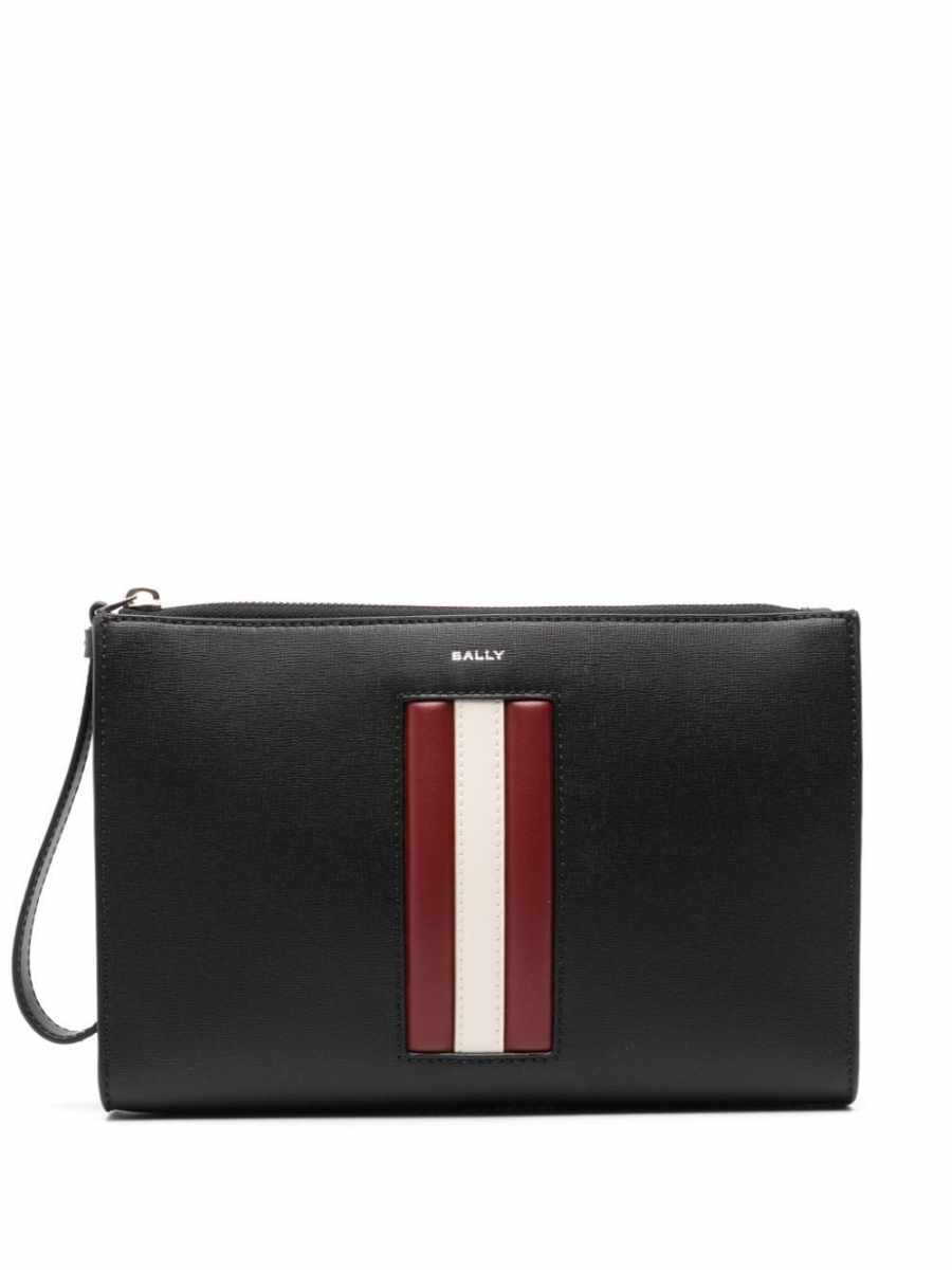 logo-print clutch bag