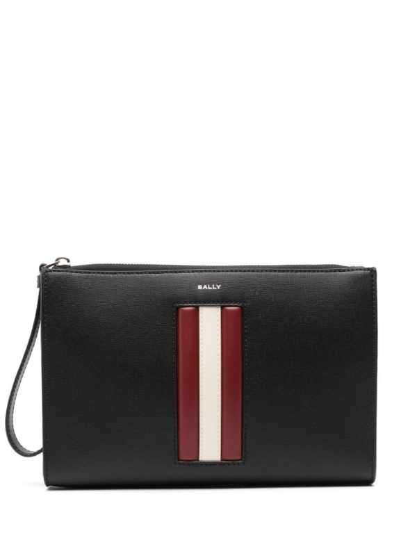 logo-print clutch bag