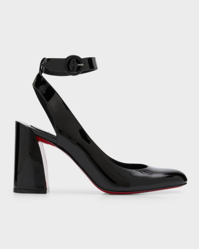 Miss Sab Patent Red Sole Pumps