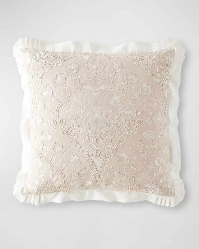 Tulip Embroidered Reversible Euro Sham