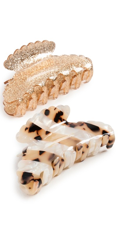 Loeffler Randall Yuri Wavy Resin Clip Set Champ Chunky Glitter/Tort P St