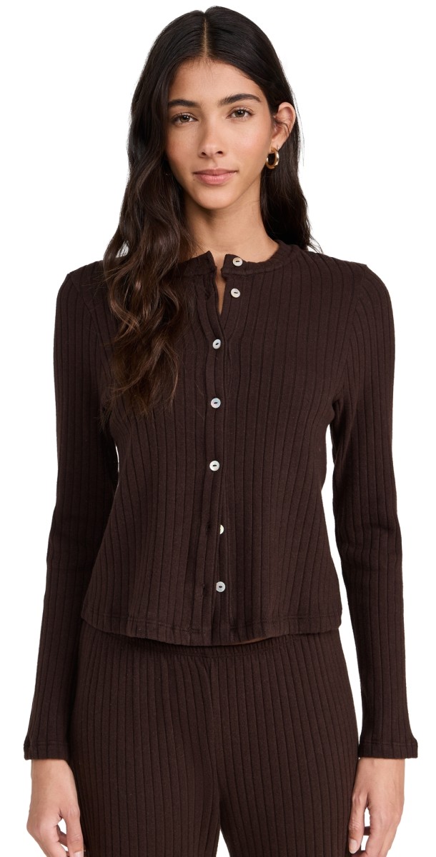 DONNI. The Sweater Rib Cardi Espresso