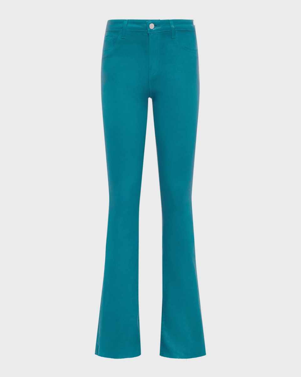 Ruth High-Rise Coated Straight Raw Hem Jeans