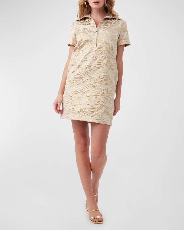 Yina Floral Jacquard Mini Shift Dress