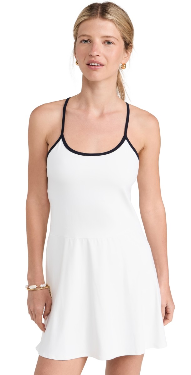 Splits59 Simona Airweight Tank Dress White/Indigo