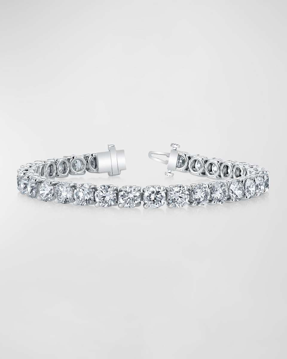 x Christina Adamo Platinum Round-Cut Diamond Buttercup Tennis Bracelet, 10.08tcw, 7"L