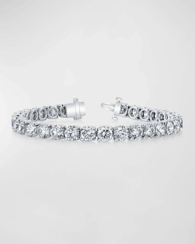x Christina Adamo Platinum Round-Cut Diamond Buttercup Tennis Bracelet, 10.08tcw, 7"L