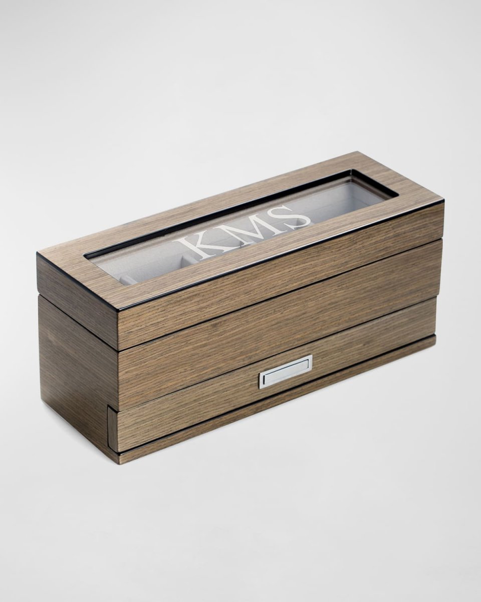 Men's Personalized Wooden Watch %26 Accessory Storage Case