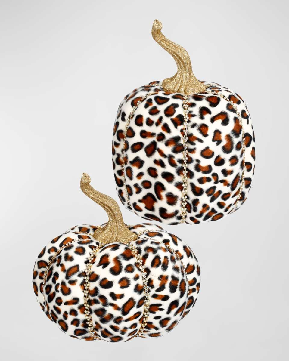 Jeweled Pumpkins, Leopard, Set of 2
