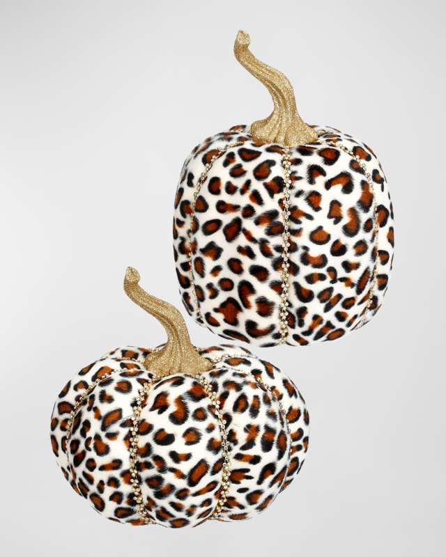 Jeweled Pumpkins, Leopard, Set of 2
