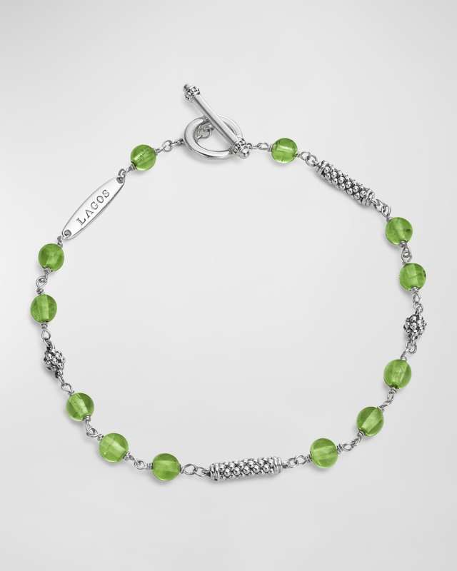 Caviar Icon Sterling Silver & Peridot Bracelet
