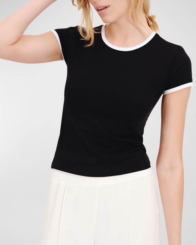 Pima Cotton Short-Sleeve Baby Ringer Tee