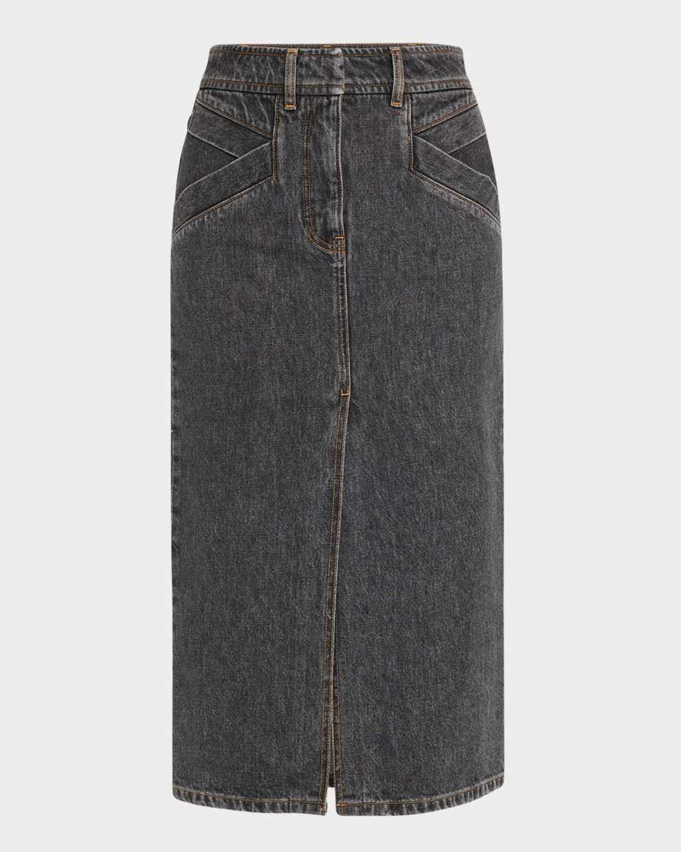 Clarysse Faded Denim Midi Dress