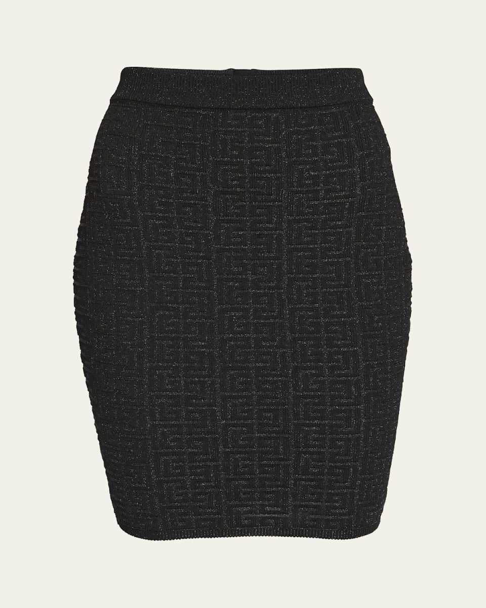 Monogram Glitter Knit Midi Skirt