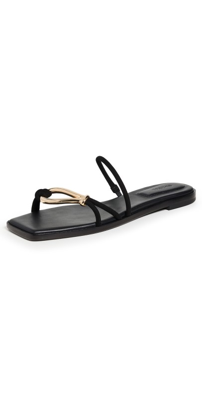 SIMKHAI Love Knot Flat Sandals Black