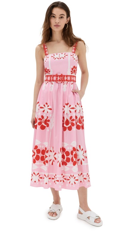Borgo de Nor Ninet Cotton Dress Geo Flower/Pink