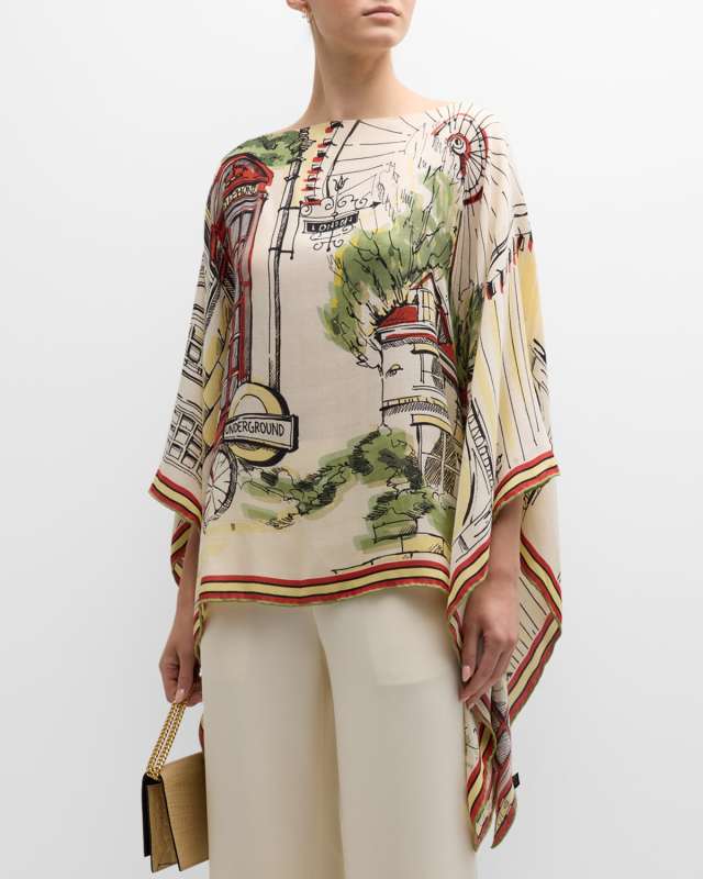 London Cashmere & Silk Poncho