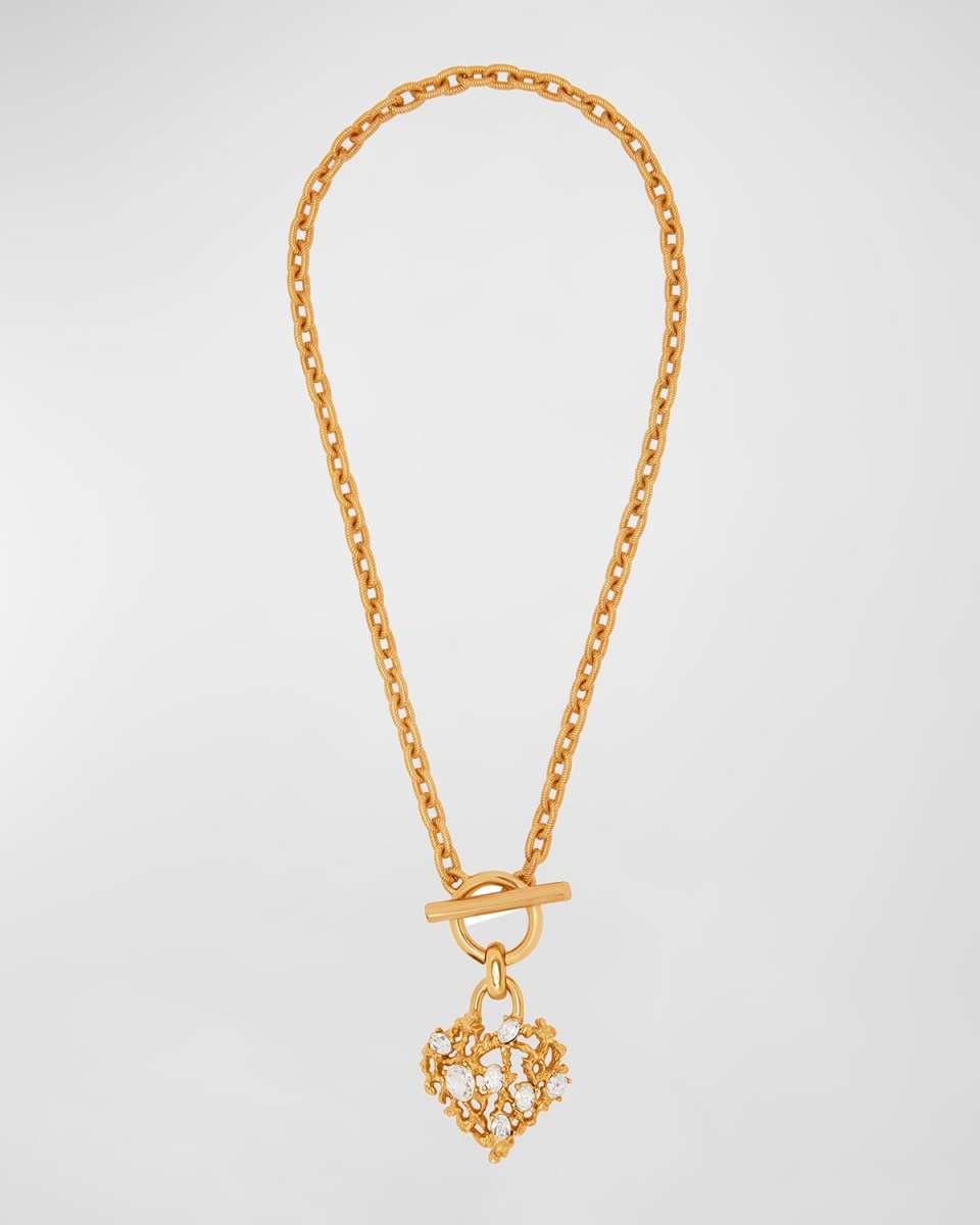 Coral Heart Toggle Necklace