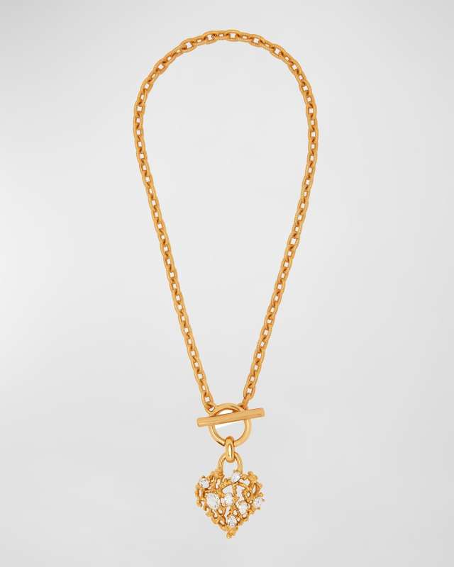 Coral Heart Toggle Necklace