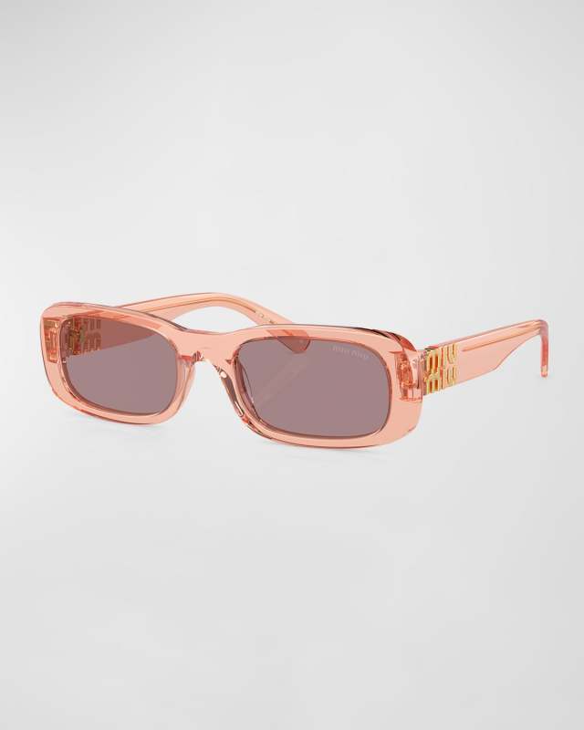 Logo Acetate Rectangular Sunglasses