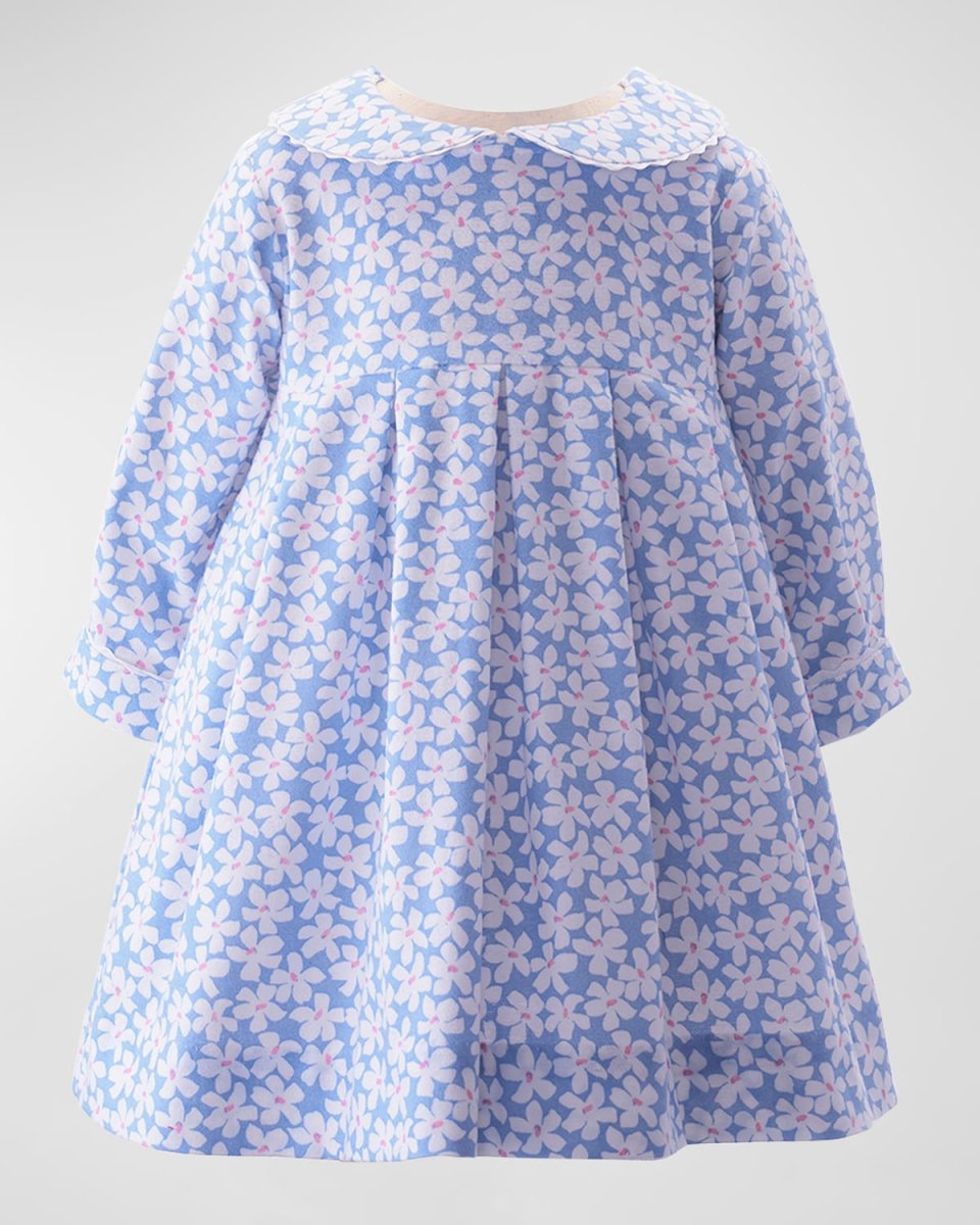 Girl's Daisy-Print Twill Dress W/ Bloomers, Size 6M-24