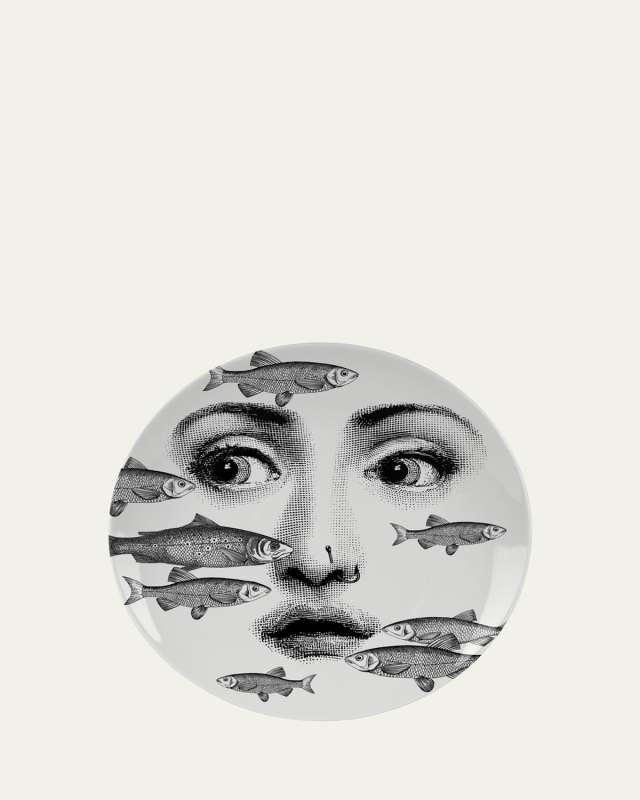 Tema E Variazioni n. 392 Swimming Fish over Face Wall Plate