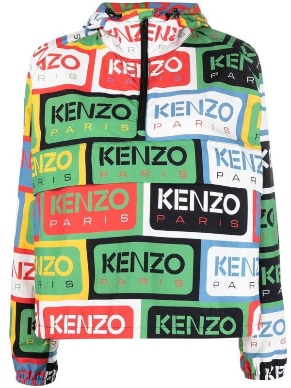 logo-print hooded jacket