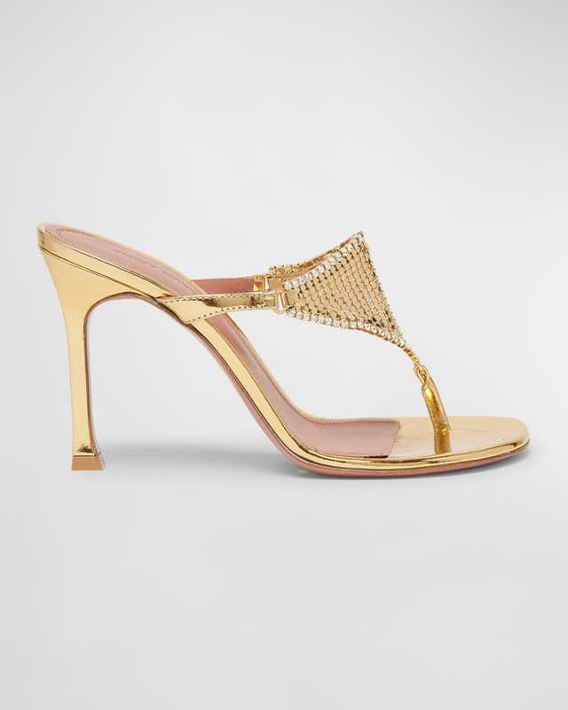 Cameron Mirror Mesh Thong Slide Sandals