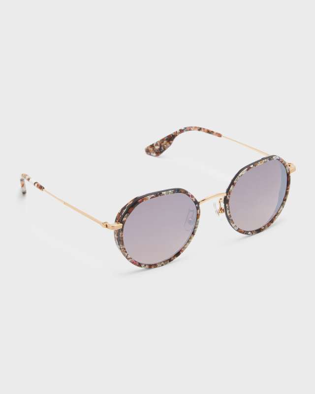 Calliope Patterned Acetate & Titanium Sunglasses