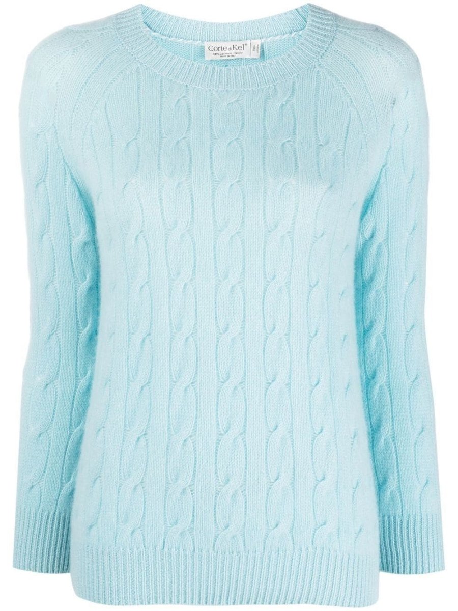 cable-knit fitted jumper