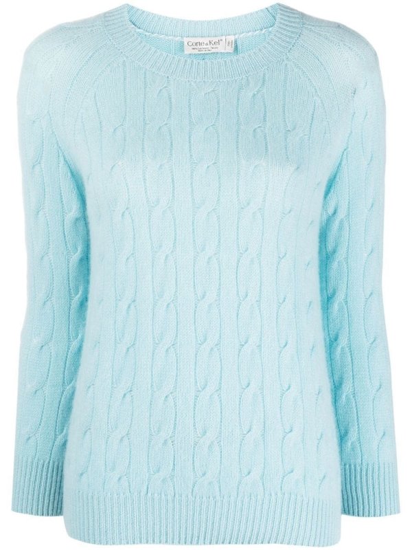 cable-knit fitted jumper